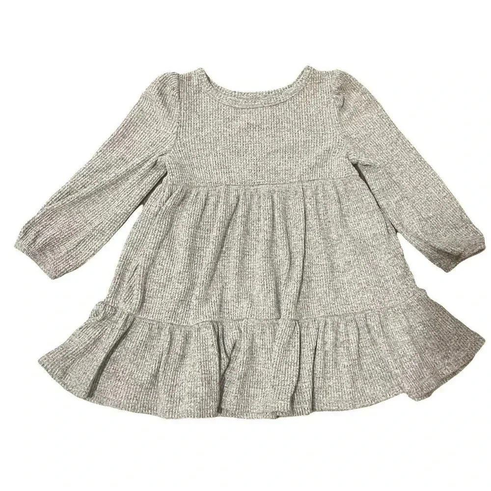 3T Cat & Jack Gray Waffle Knit Sweater Dress